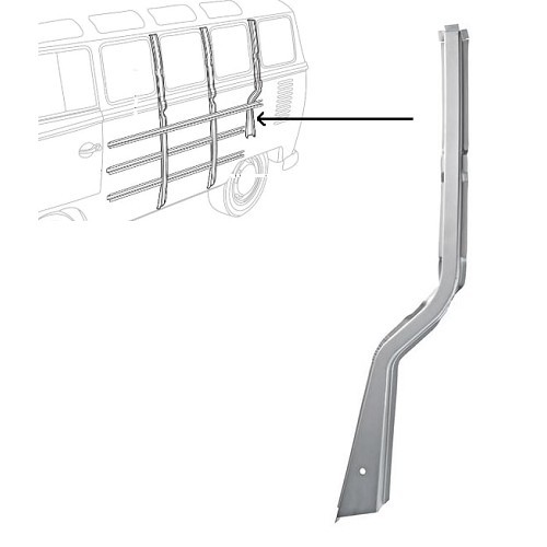  Refuerzo vertical del panel trasero izquierdo para VW Combi Split - KT064 