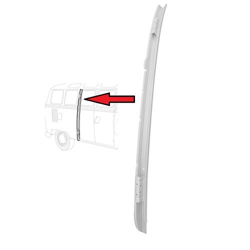  Zijdeurpaneel rechter achterstijl "C-stijl" voor VOLKSWAGEN Combi Split (1955-1960) - KT069 