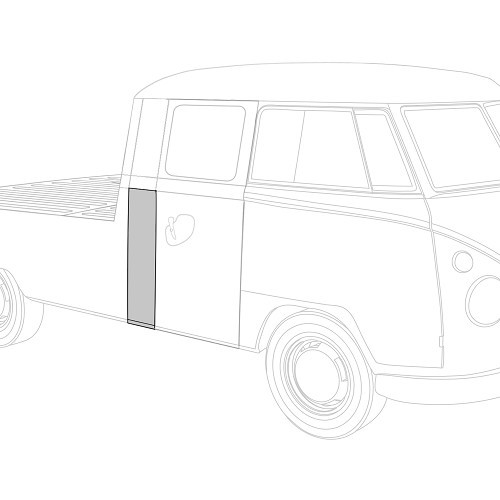 Reparaturblech hinten rechts unten kurz für VOLKSWAGEN Kombi Split Pickup Doppelkabine (-07/1967) - KT08056