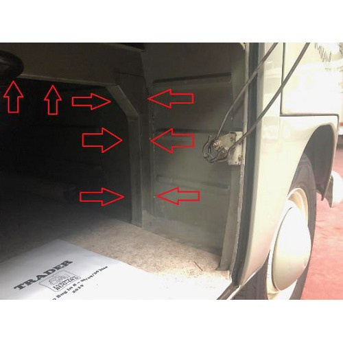 Longitudinal reinforcement under load bed for VOLKSWAGEN Combi Split Pick-up single cab (-07/1967) - KT08057