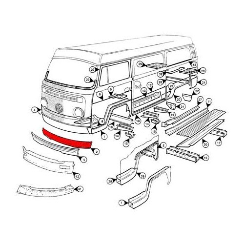 Front nose cone for Bay Window 1968 -&gt; 1972 - KT202