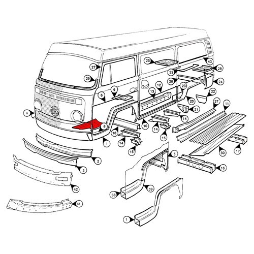 Piece of left-hand cab floor for Combi 73 -> 79 - KT2083