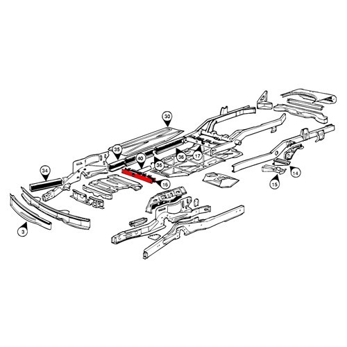 Traverse avant pour VOLKSWAGEN Combi Bay Window (08/1972-07/1979) - KT2161