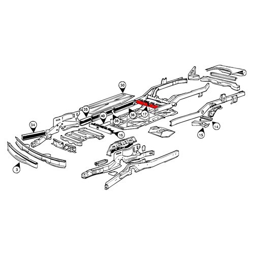  Viga trasera para Combi del 68 al 72. - KT2171-1 