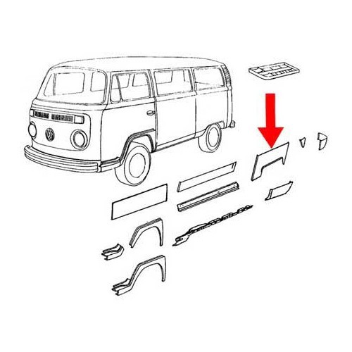 Rear left-hand wing for Combi Bay Window 71 ->79 - KT2203