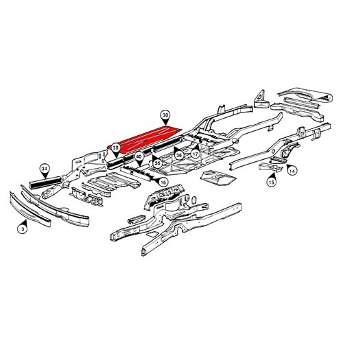  Panel de bajos derecho para VOLKSWAGEN Combi Bay Window (1968-1979) - KT2302 