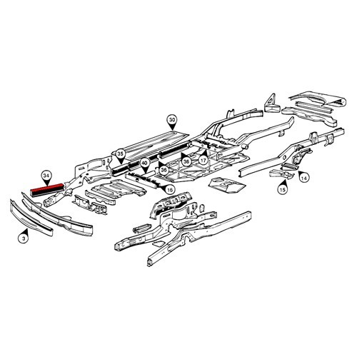 Front angle bracket for Combi Bay Window 1968 -> 1979 - KT234