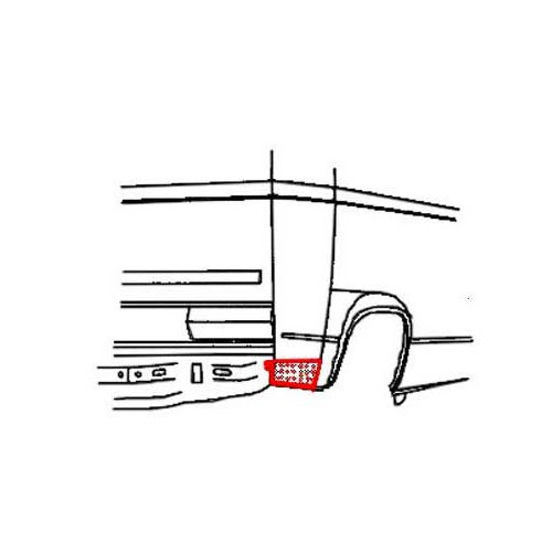 Unteres Eckblech Kotflügel hinten rechts für VOLKSWAGEN Transporter T25 (05/1979 bis 07/1992) - KT25122