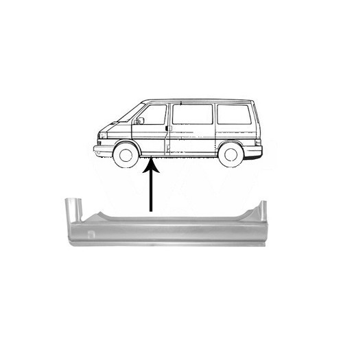 Chapa exterior para bajo de carrocería delantero izquierdo para VW Transporter T4 - KT40035