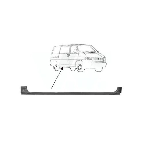  Placa de soleira lateral exterior direita para VW Transporter T4 - KT40038 