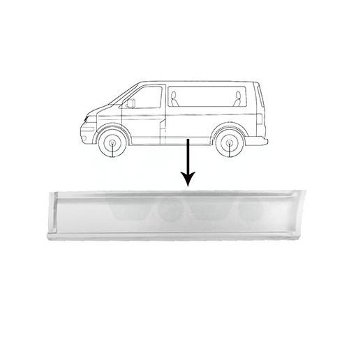 Painel lateral inferior esquerdo para VOLKSWAGEN Transporter T5 (2003-2015) - chassis curto - KT40306