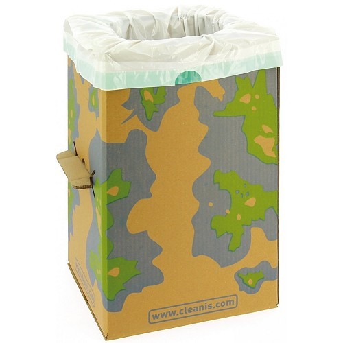 Folding portable toilet CAREBAG CLEANIS cardboard dry toilets