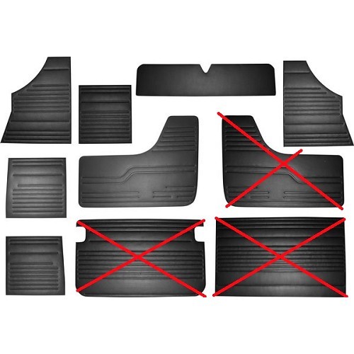  Schwarze Vinyl-Türverkleidung für VOLKSWAGEN Combi Bay Window (1971-1979) - Zweite Wahl - KX22200 