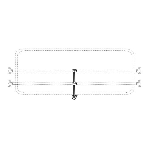 Centrale steun voor achterruitbeschermingsstang voor VOLKSWAGEN Combi Split Brazil (1957-1975) - KZ00006