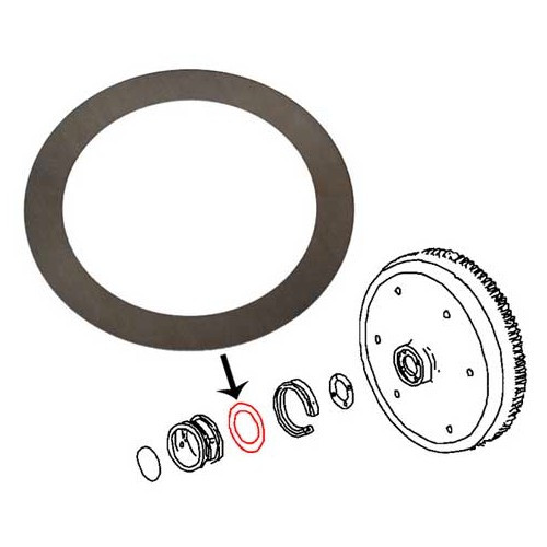  1 Lateral adjustment ring width 0,24 mm for VOLKSWAGEN Combi Split Brazil (1957-1975) - KZ10045 