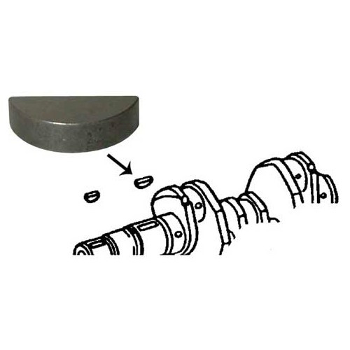 Key for locking crankshaft pinions on crankshaft for VOLKSWAGEN Combi Split Brazil (1957-1975) - KZ10123