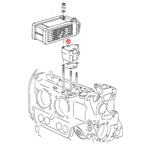 Guarnizione per radiatore dell'olio in alluminio per VOLKSWAGEN Combi Split Brazil (1957-1975) - KZ10216