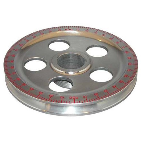  Red graduated Alu crankshaft pulley for VOLKSWAGEN Combi Split Brazil (1957-1975) - KZ10239 