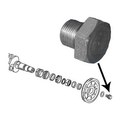 Chrome crankshaft pulley bolt for VOLKSWAGEN Combi Split Brazil (1957-1975) - KZ10256