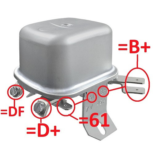 Regulador de dinamo externo 6V / 35A para VOLKSWAGEN Combi Split Brasil (1957-1975) - KZ10262