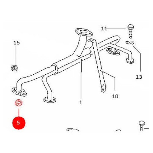 Dichtung zwischen Zylinderkopf und Ansaugrohr bei Motor 30 / 34PS für VOLKSWAGEN Combi Split Brazil (1957-1975)-07/1962) - KZ10316