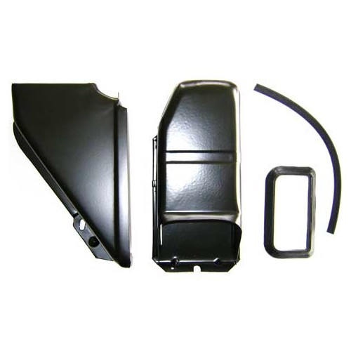  Set of 2 metal radiator panels behind a dual-intake turbine for VOLKSWAGEN Combi Split Brazil (1957-1975) - KZ10362 