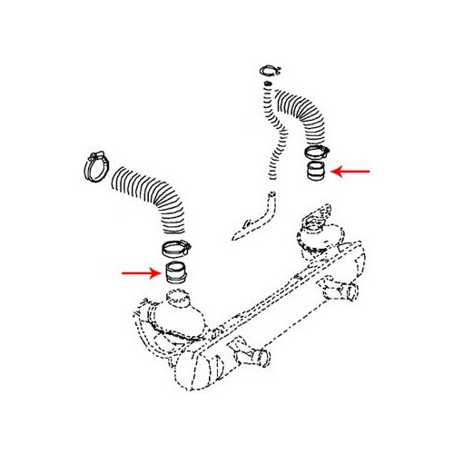 1 união de bainha do aquecedor no escape para VOLKSWAGEN Combi Split Brazil (1957-1975) - KZ20035