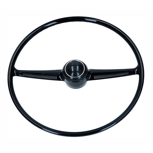 Black steering wheel with horn button for VOKSWAGEN Combi Split Brazil (1957-1975) - KZ40070