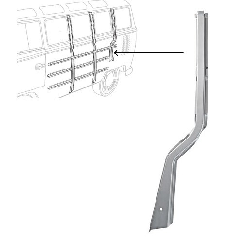  Left rear vertical panel strengthener for VW Combi Split Brazil (1957-1975) - KZ80259 