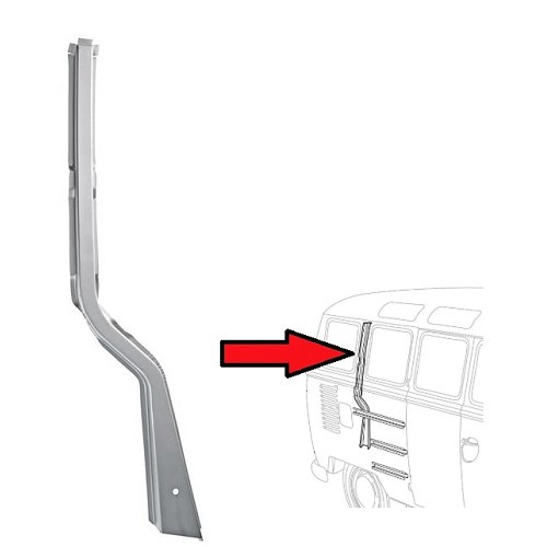 Verticale achterwandversterking rechts voor VW Combi Split Brazil (1957-1975) - KZ80260