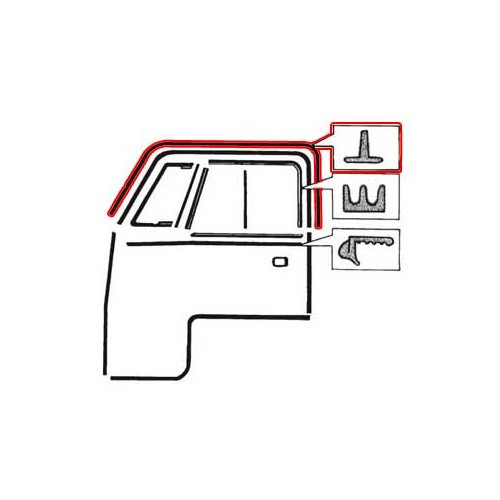  Obere Türdichtungen für VOLKSWAGEN Combi Split Brazil (1957-1975) - 2 Stück - KZ80379 