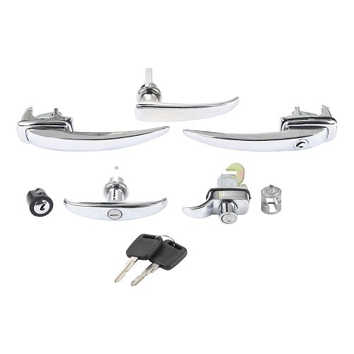  Chrome-plated one-key handle kit for VOLKSWAGEN Combi Split Brazil (1957-1975) - KZ80399 