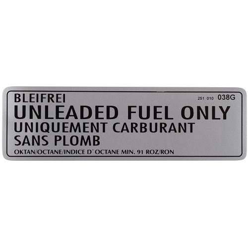  Unleaded fuel sticker for VOLKSWAGEN Combi Split Brazil (1957-1975) - KZ80439 