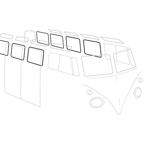 Dichtung festes Seitenfenster für VOLKSWAGEN Kombi Split Brazil (1957-1975) - Deutsche Qualität - KZ80503