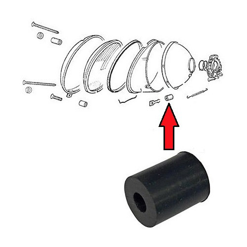  Borracha para montagem do parafuso de ajuste do farol para VOLKSWAGEN Combi Split Brasil (1957-1975) - KZ90027 