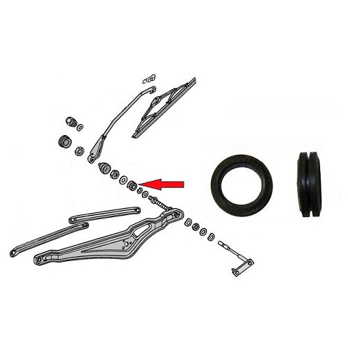  Joints d'axes d'essuie-glaces pour VOLKSWAGEN LT (1976-1996) - LA02002 