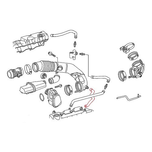 Durite de reniflard inférieure gauche MEYLE pour Mercedes SLK 320 R170 - MB00027