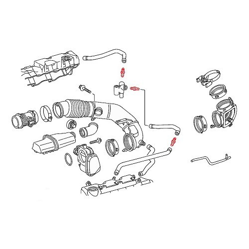 Raccord de durite de reniflard pour Mercedes Classe C W202 - MB00028