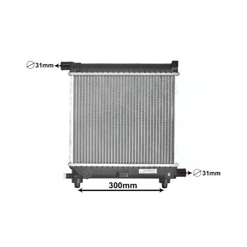  Motorradiator voor Mercedes 190 (W201), BVM, zonder airconditioning - MB01100 