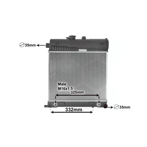  Radiador de motor para Mercedes Clase C (W202) sin clim - MB01118 