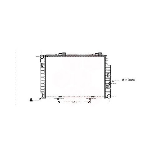  Radiador de motor para Mercedes Classe C (W202) com ar condicionado - MB01126 