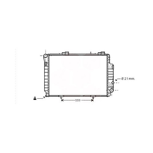  Radiador de motor para Mercedes Clase C (W202) diésel, cambio automático con clim - MB01132 