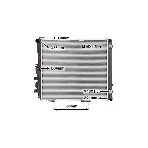  Motorradiator voor Mercedes E-Klasse (W124) - MB01136 