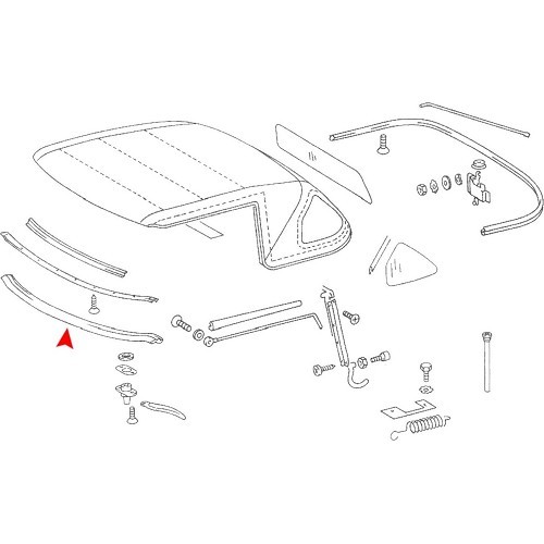 Junta de la capota delantera para Mercedes SL R107 - MB07150