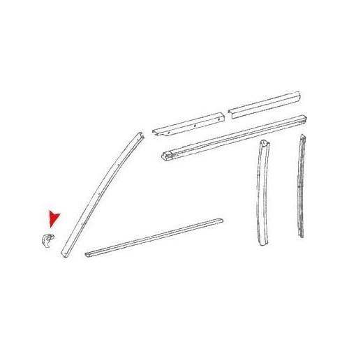 Guarnizione angolo del parabrezza a sinistra per Mercedes SL R107 - MB07160