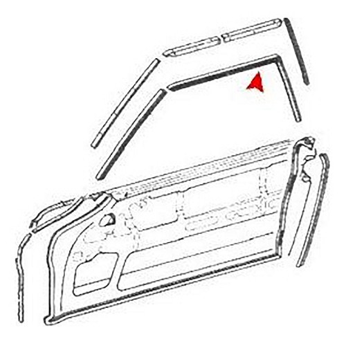 Left window seal for Mercedes W113 Pagoda - MB07192
