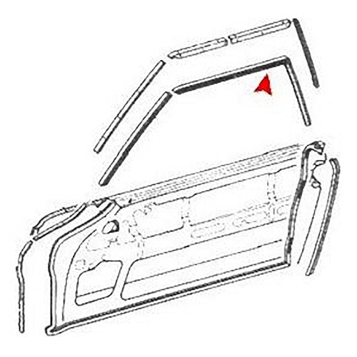 Fensterdichtung links für Mercedes W113 Pagode - MB07192