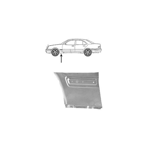 Spatbordflens linksvoor voor Mercedes E-Klasse W210 Berline en S210 Estate (06/1995-03/2003) - MB08029 