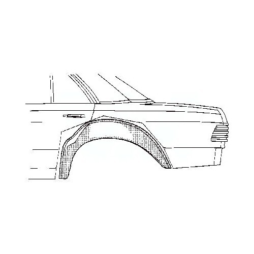 Inside left rear wing arch for Mercedes W123 - MB08040