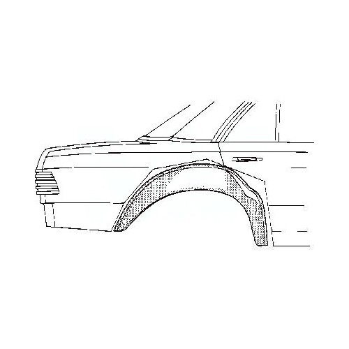 Arco interior do pára-lamas traseiro direito para Mercedes W123 - MB08042